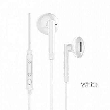 картинка Hoco M53 Exquisite sound wired Earphones with mic, белый от маркетплейса TEMA.shop 1