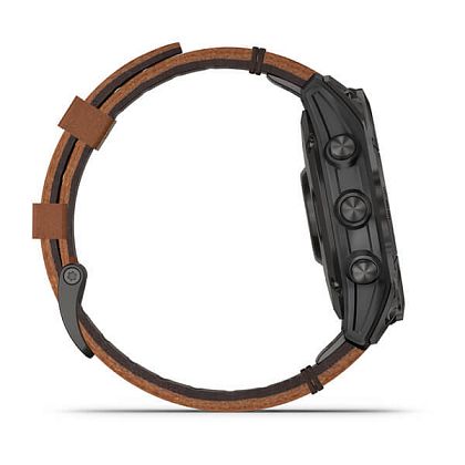 картинка Garmin Epix Pro (Gen 2) Sapphire, 47 мм, корпус титановый, ремешок коричневый кожаный от маркетплейса TEMA.shop 3