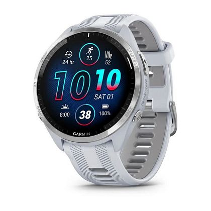 картинка Garmin Forerunner 965, 47.2 мм, цвет корпуса белый с ремешком белово цвета от маркетплейса TEMA.shop 1