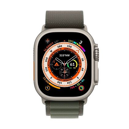 картинка Apple Watch Ultra GPS + Cellular, 49 мм, корпус из титана, ремешок зеленого цвета, размер S от маркетплейса TEMA.shop 2
