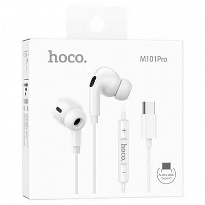 картинка Hoco M101 Pro Crystal Sound Type-C wire-controlled digital Earphones, 1.2m, белый от маркетплейса TEMA.shop 6