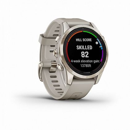 картинка Garmin Fenix 7S Pro Sapphire Solar, 42 мм, золотистый корпус, ремешок светло-песочного цвета от маркетплейса TEMA.shop 5