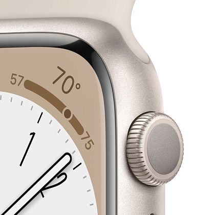 картинка Apple Watch Series 8, 45 мм, цвет корпуса сияющая звезда, ремешок цвета сияющая звезда, размер S/M от маркетплейса TEMA.shop 4