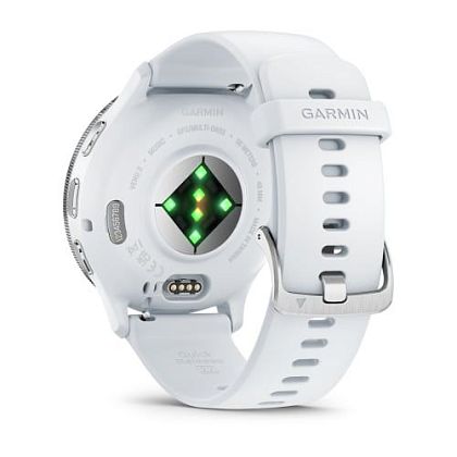картинка Garmin Venu 3, 45 мм, корпус и ремешок белого цвета, безель серебристый от маркетплейса TEMA.shop 4