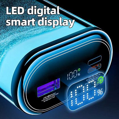 картинка AceFast M3 Sparkling series 22.5W Power Bank 10000 mAh, USB-C PD20W + USB 22.5W, LED display, желтый от маркетплейса TEMA.shop 3