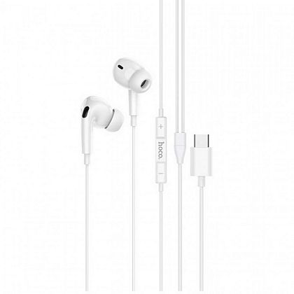 картинка Hoco M101 Pro Crystal Sound Type-C wire-controlled digital Earphones, 1.2m, белый от маркетплейса TEMA.shop 2
