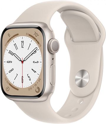 картинка Apple Watch Series 8, 41 мм, цвет корпуса сияющая звезда, ремешок цвета сияющая звезда, размер M/L от маркетплейса TEMA.shop 1