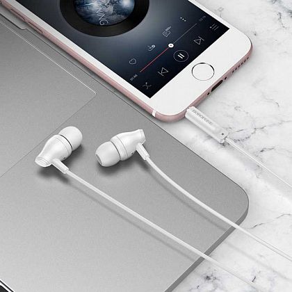 картинка Borofone BM61 Wanderer Universal Earphones with mic, кабель 1.2м, белый от маркетплейса TEMA.shop 3