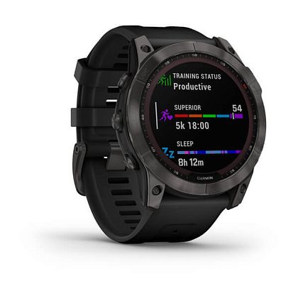 картинка Garmin Fenix 7X Sapphire Solar, 51 мм, цвет корпуса угольно-серый, ремешок черного цвета от маркетплейса TEMA.shop 2