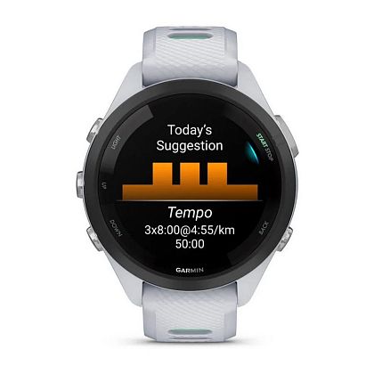 картинка Garmin Forerunner 265S, 41 мм, цвет корпуса белый с ремешком бело-салатового цвета от маркетплейса TEMA.shop 4