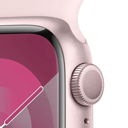 картинка Apple Watch Series 9, 41 мм, корпус розового цвета, ремешок нежно-розового цвета, размер S/M от маркетплейса TEMA.shop 2