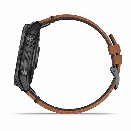 картинка Garmin Epix Pro (Gen 2), Sapphire, 51 мм, цвет корпуса угольно-серый, ремешок коричневый кожаный от маркетплейса TEMA.shop 7