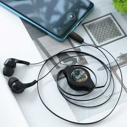 картинка Hoco M68 Easy Clip Telescopic Earphones, черный от маркетплейса TEMA.shop 3