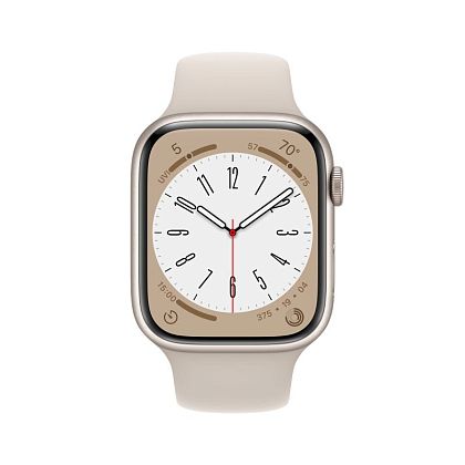 картинка Apple Watch Series 8, 45 мм, цвет корпуса сияющая звезда, ремешок цвета сияющая звезда, размер S/M от маркетплейса TEMA.shop 3