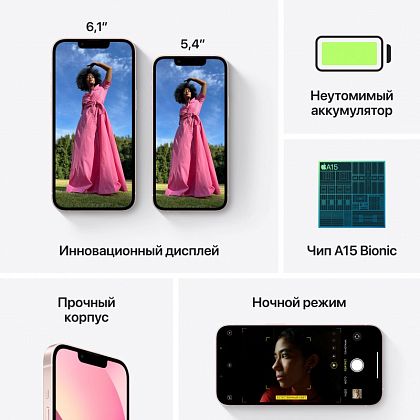 картинка Apple iPhone 13 mini, 256 ГБ, розовый от маркетплейса TEMA.shop 7