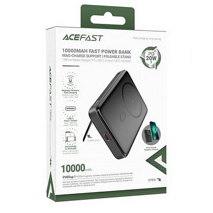 картинка AceFast M6 PWRup I Magnetic Wireless Charging Power Bank 10000mAh, Qi 15W, PD 20W, черный от маркетплейса TEMA.shop 2