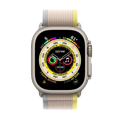 картинка Apple Watch Ultra GPS + Cellular, 49 мм, корпус из титана, ремешок бежево-желтого цвета, размер S/M от маркетплейса TEMA.shop 2