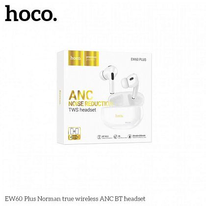 картинка Hoco EW60 Plus Norman true wireless ANC BT Headset, белый от маркетплейса TEMA.shop 2