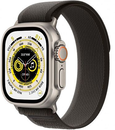 картинка Apple Watch Ultra GPS + Cellular, 49 мм, корпус из титана, ремешок серо-черного цвета, размер M/L от маркетплейса TEMA.shop 1