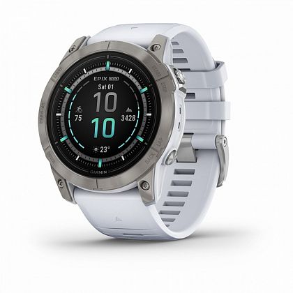картинка Garmin Epix Pro (Gen 2), Sapphire, 51 мм, цвет корпуса белый, ремешок черного цвета от маркетплейса TEMA.shop 1