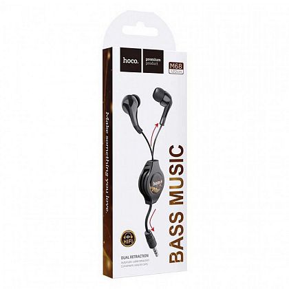 картинка Hoco M68 Easy Clip Telescopic Earphones, черный от маркетплейса TEMA.shop 4