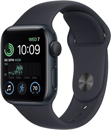 картинка Apple Watch SE 2022, 40 мм, цвет корпуса темная ночь, ремешок цвета темная ночь, размер S/M от маркетплейса TEMA.shop 1