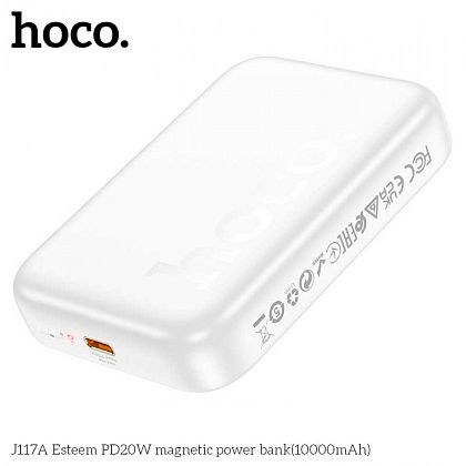 картинка Hoco J117A 10000mAh Esteern PD20W Magnetic Wireless Charging Power Bank, белый от маркетплейса TEMA.shop 3