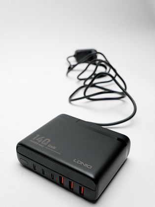 картинка Сетевое зарядное устройство LDNIO 140W GaN от маркетплейса TEMA.shop 1