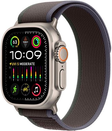 картинка Apple Watch Ultra 2 GPS + Cellular, 49 мм, корпус из титана, ремешок черно-синего цвета, размер M/L от маркетплейса TEMA.shop 1
