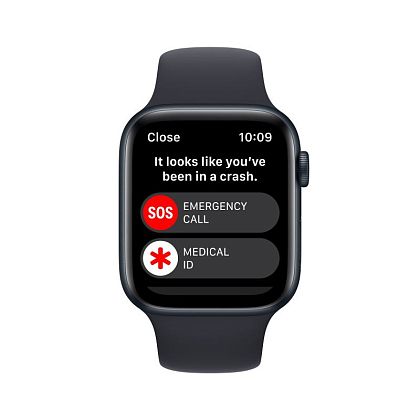 картинка Apple Watch SE 2022, 44 мм, цвет корпуса темная ночь, ремешок цвета темная ночь, размер S/M от маркетплейса TEMA.shop 7