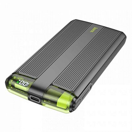 картинка Hoco J127A Mecha 10000mAh Power Bank, QC3.0, PD20W, LED, build-in C&L cables, черный от маркетплейса TEMA.shop 4
