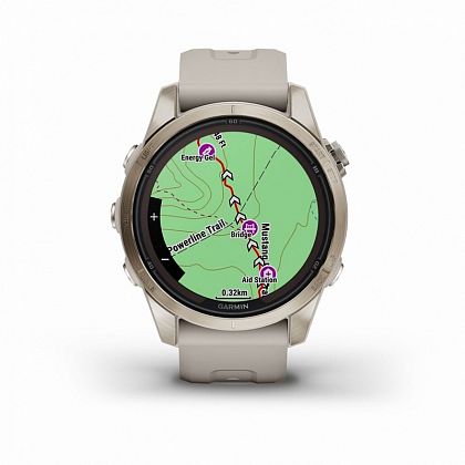картинка Garmin Fenix 7S Pro Sapphire Solar, 42 мм, золотистый корпус, ремешок светло-песочного цвета от маркетплейса TEMA.shop 6