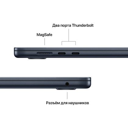 картинка Apple MacBook Air 15,3" (M2, 2023) 8 ГБ RAM, 512 ГБ SSD, полуночный черный от маркетплейса TEMA.shop 7