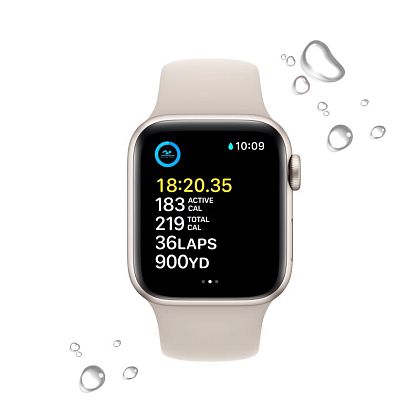 картинка Apple Watch SE 2022, 40 мм, цвет корпуса сияющая звезда, ремешок цвета сияющая звезда, размер M/L от маркетплейса TEMA.shop 4
