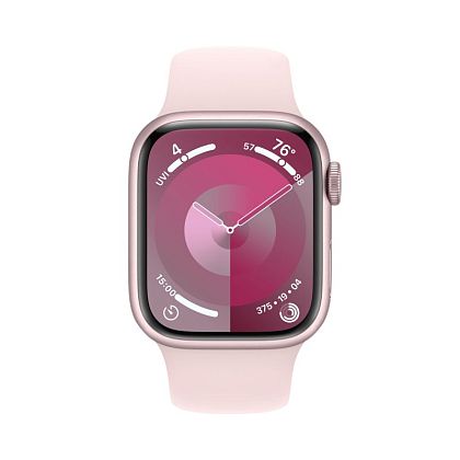 картинка Apple Watch Series 9, 41 мм, корпус розового цвета, ремешок нежно-розового цвета, размер S/M от маркетплейса TEMA.shop 3