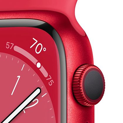 картинка Apple Watch Series 8, 45 мм, цвет корпуса красный, ремешок красного цвета, размер M/L от маркетплейса TEMA.shop 3