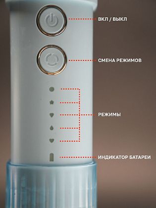картинка Ирригатор для зубов Apiyoo портативный X11, голубой от маркетплейса TEMA.shop 3
