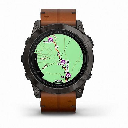 картинка Garmin Epix Pro (Gen 2), Sapphire, 51 мм, цвет корпуса угольно-серый, ремешок коричневый кожаный от маркетплейса TEMA.shop 3