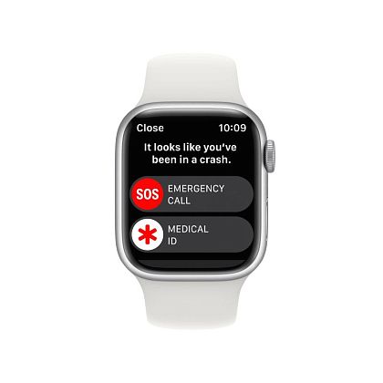картинка Apple Watch Series 8, 41 мм, корпус серебристого цвета, ремешок белого цвета, размер S/M от маркетплейса TEMA.shop 2