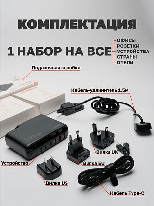 картинка Сетевое зарядное устройство LDNIO 140W GaN от маркетплейса TEMA.shop 6